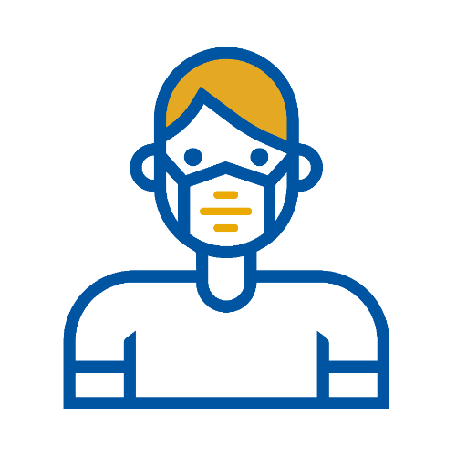 Person icon with a face mask.